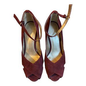 Nine West Suede Peep Toe Heels – Size 5.5M